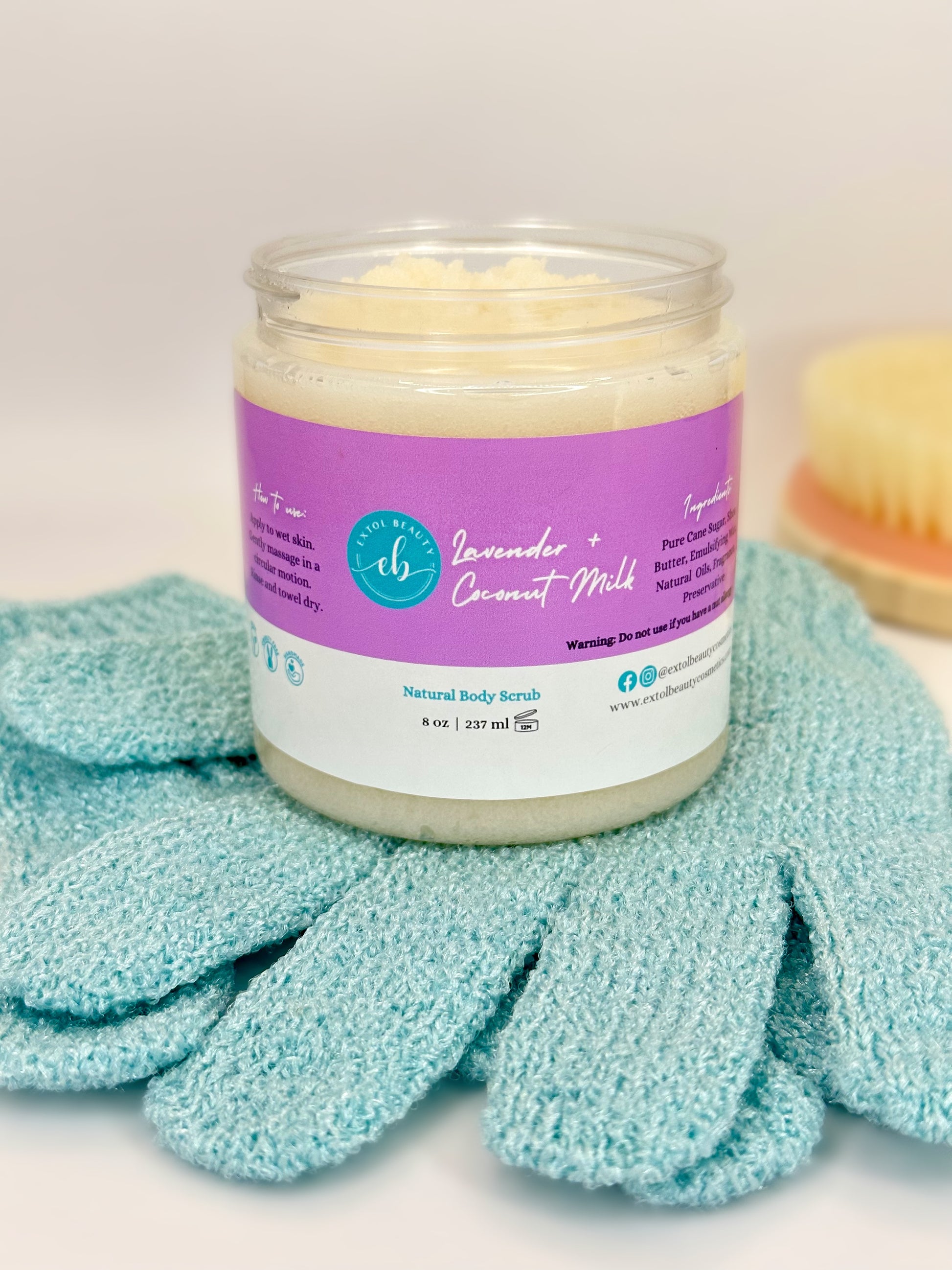 Lavender + Coconut Milk Body Scrub – EXTOL BEAUTY